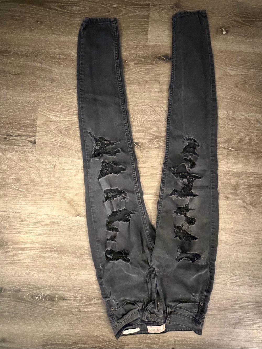 Guess Black Ripped Skinny Jeans
